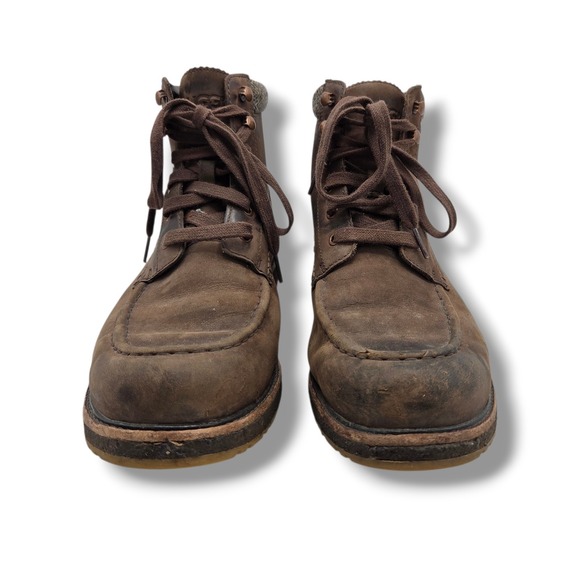 UGG Merrick Boots Mens 10 Brown Waterproof Leather Mid SCUFFED - Picture 3 of 11